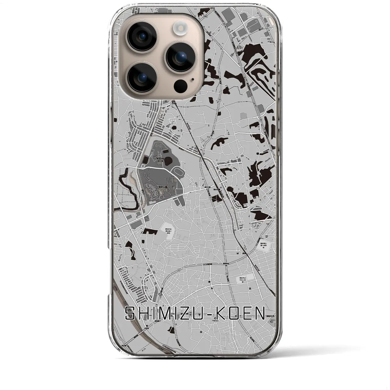 【清水公園(千葉県)】地図柄iPhoneケース(クリアタイプ)