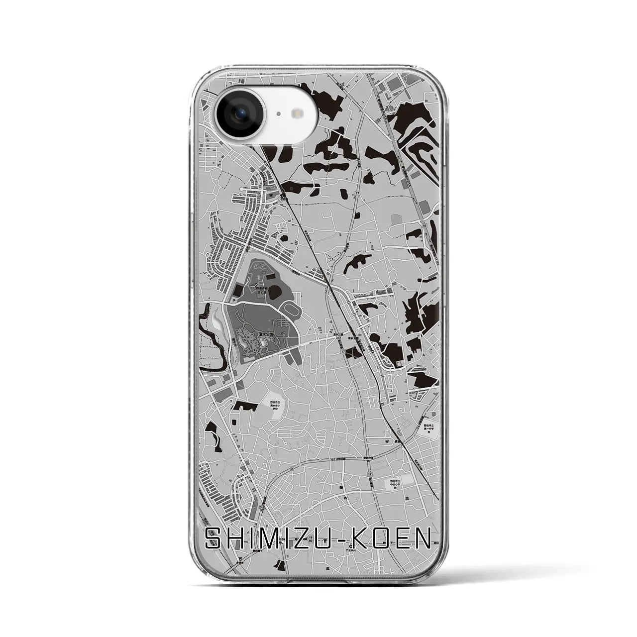 【清水公園(千葉県)】地図柄iPhoneケース(クリアタイプ)