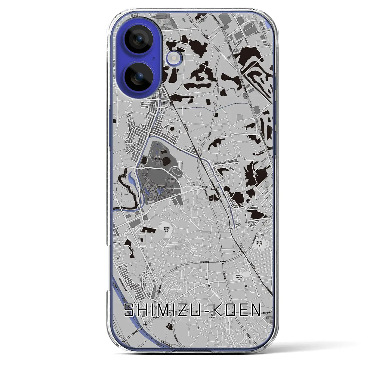 【清水公園(千葉県)】地図柄iPhoneケース(クリアタイプ)