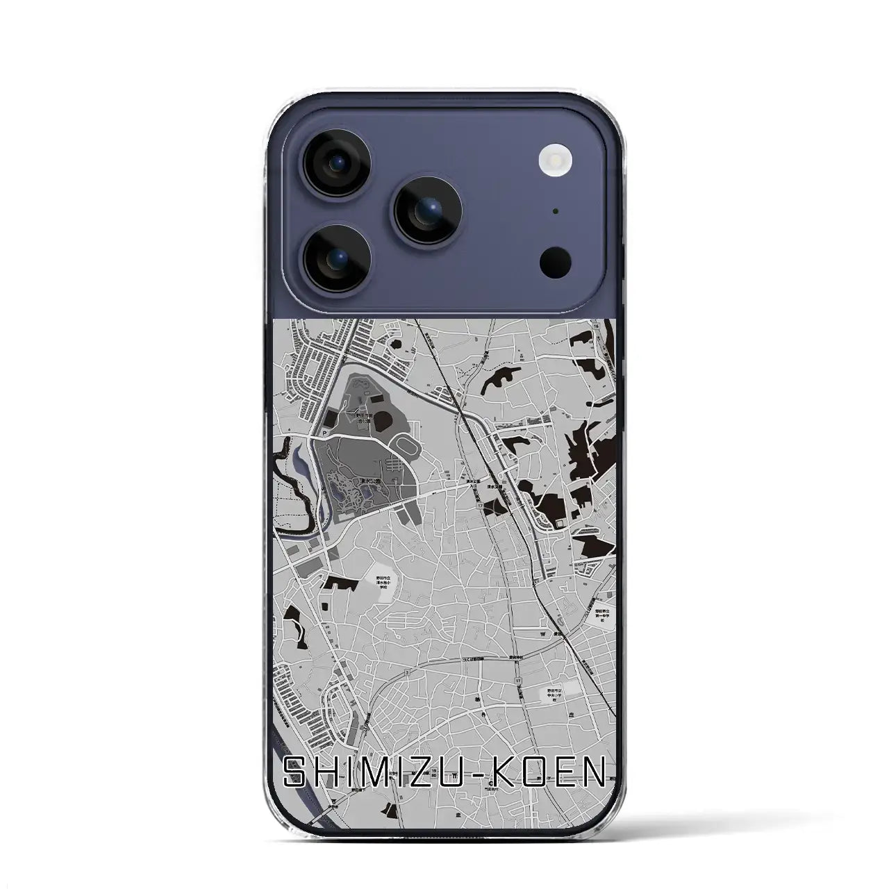 【清水公園(千葉県)】地図柄iPhoneケース(クリアタイプ)