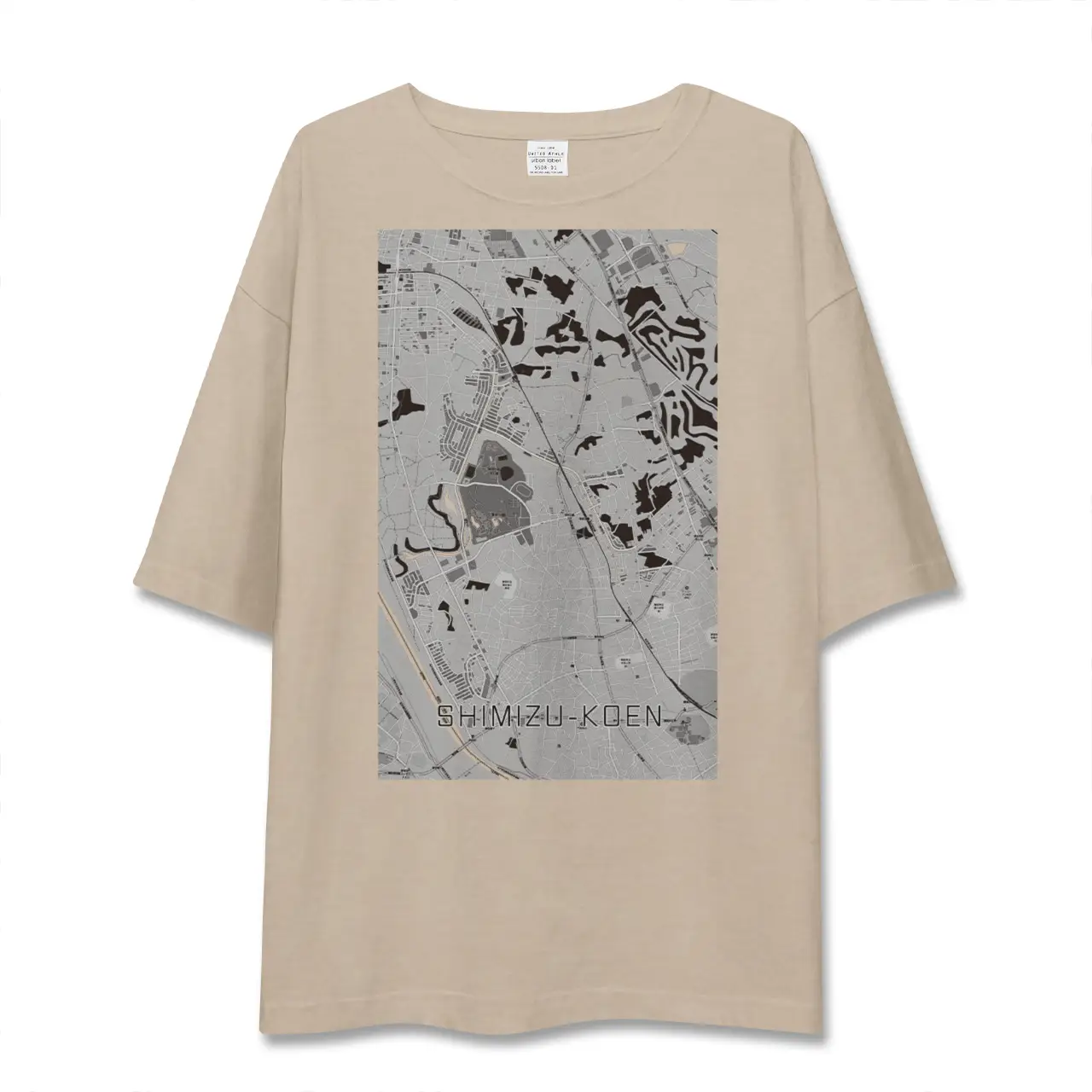 【清水公園(千葉県)】地図柄ビッグシルエットTシャツ