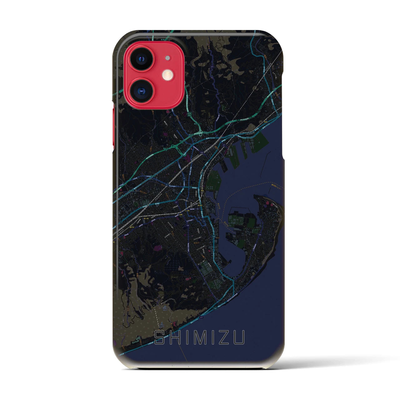 【清水(静岡県)】地図柄iPhoneケース(バックカバータイプ)