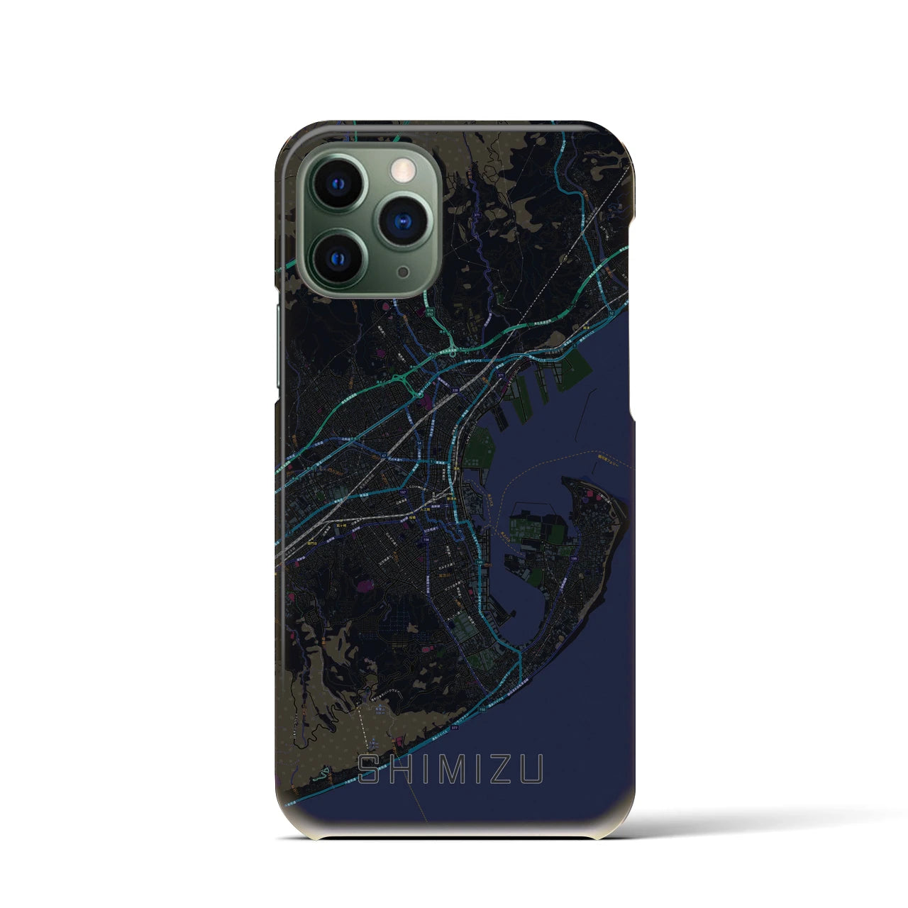 【清水(静岡県)】地図柄iPhoneケース(バックカバータイプ)