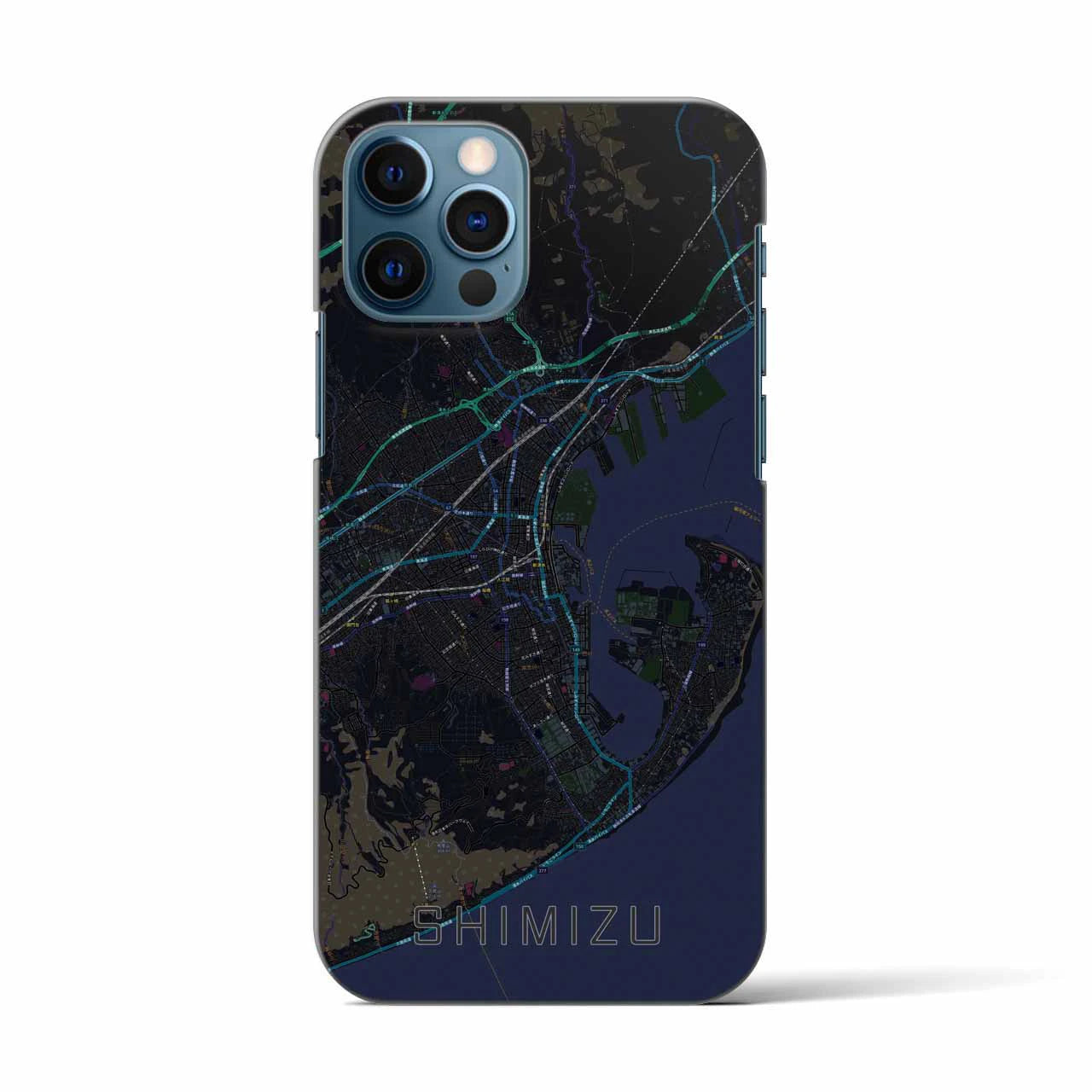 【清水(静岡県)】地図柄iPhoneケース(バックカバータイプ)