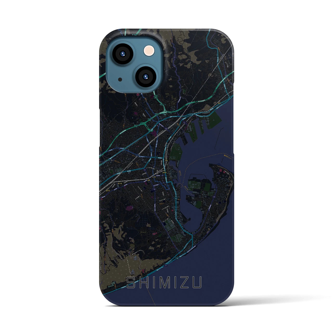 【清水(静岡県)】地図柄iPhoneケース(バックカバータイプ)