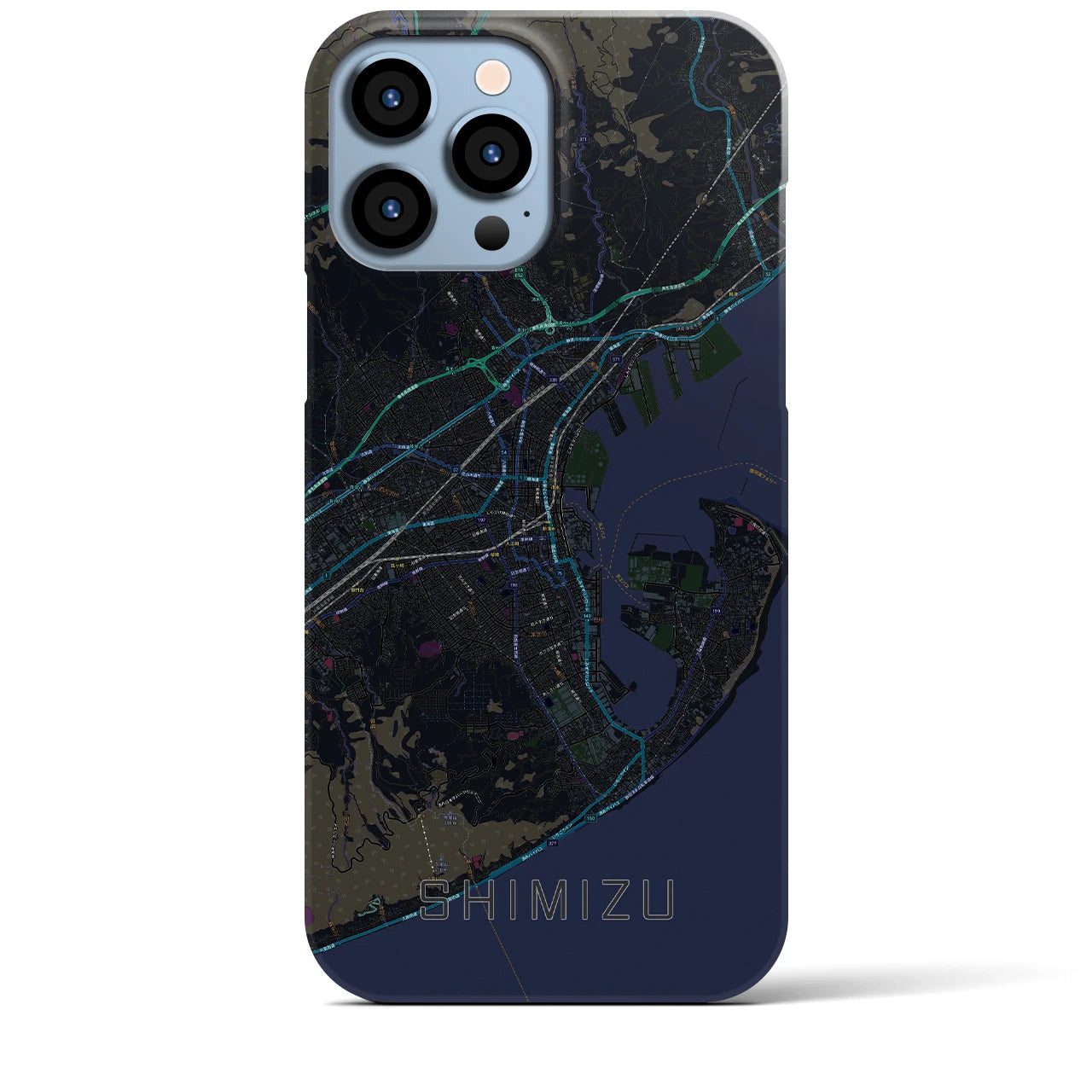 【清水(静岡県)】地図柄iPhoneケース(バックカバータイプ)