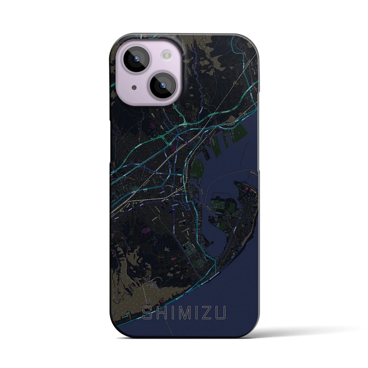 【清水(静岡県)】地図柄iPhoneケース(バックカバータイプ)