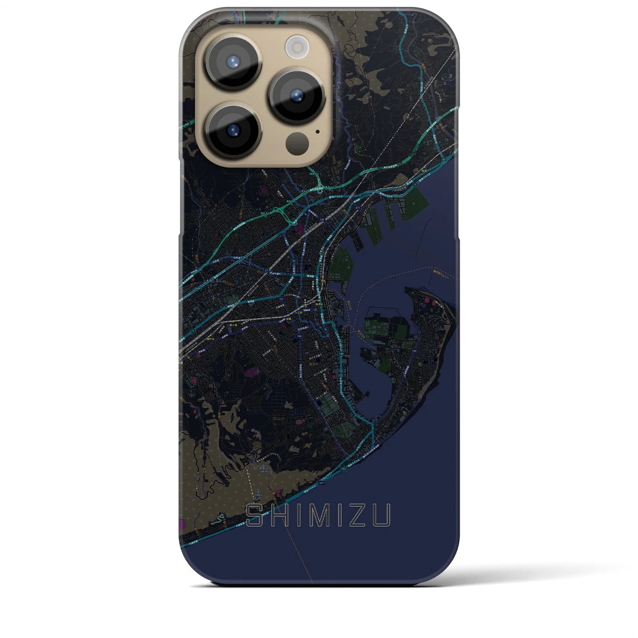 【清水(静岡県)】地図柄iPhoneケース(バックカバータイプ)