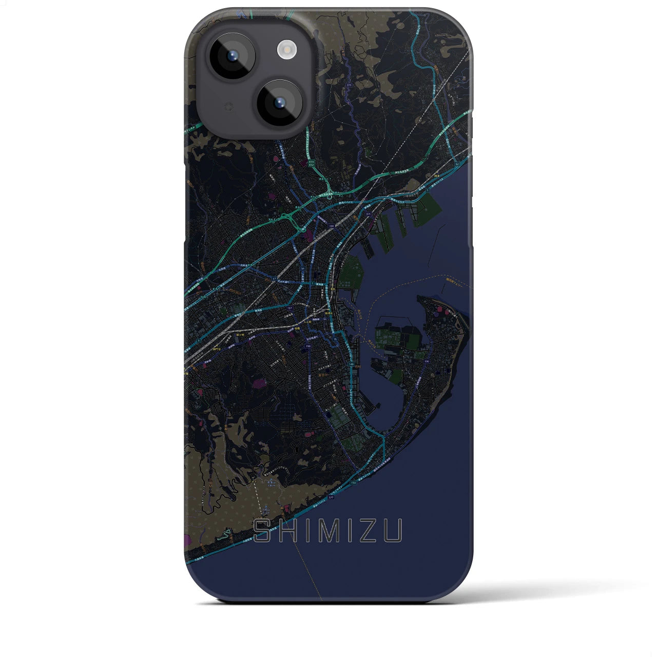 【清水(静岡県)】地図柄iPhoneケース(バックカバータイプ)