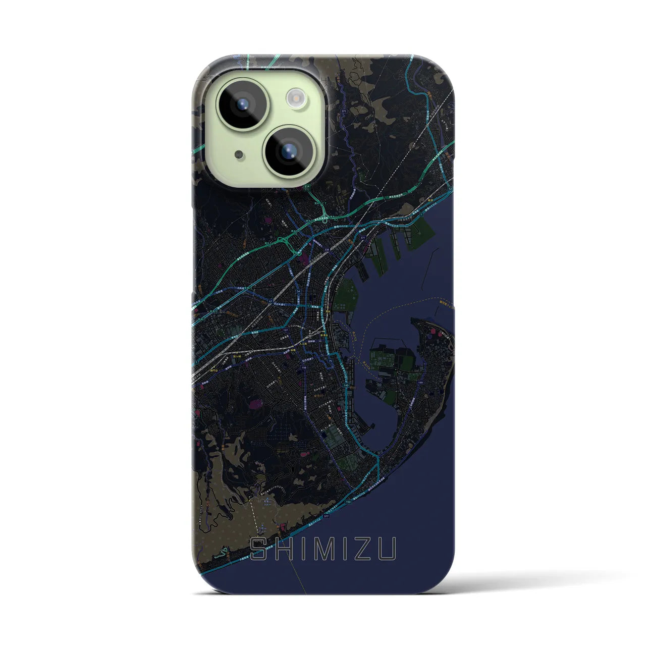 【清水(静岡県)】地図柄iPhoneケース(バックカバータイプ)