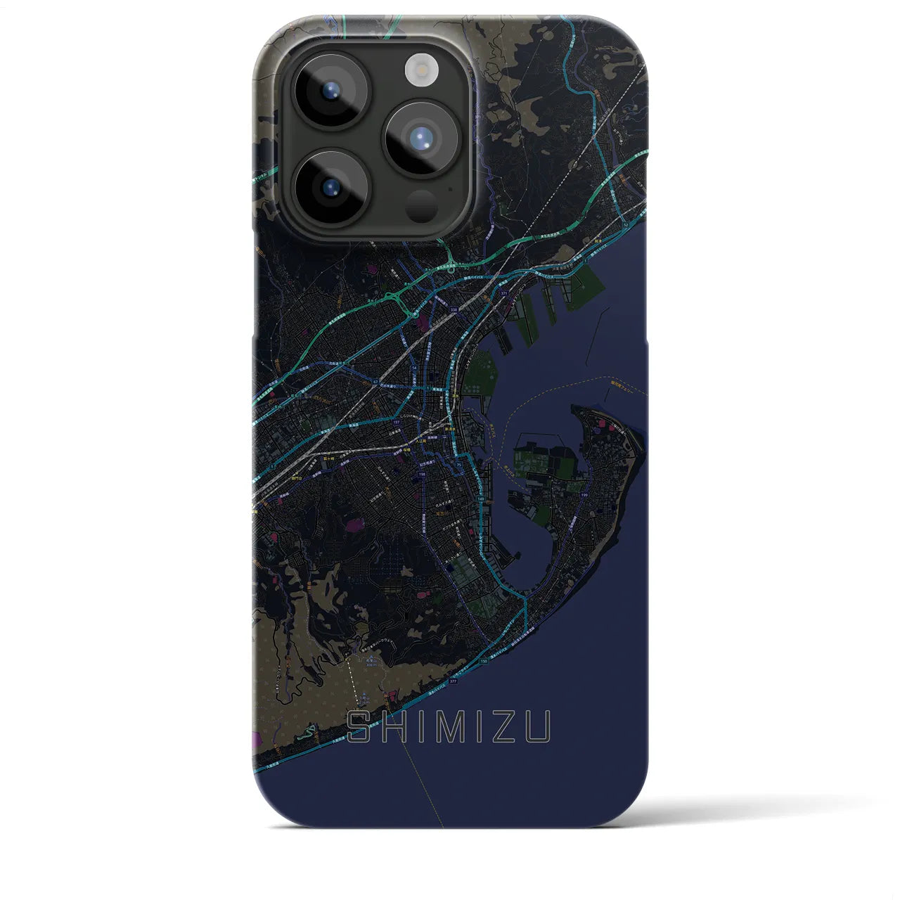 【清水(静岡県)】地図柄iPhoneケース(バックカバータイプ)