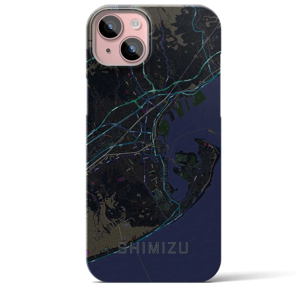 【清水(静岡県)】地図柄iPhoneケース(バックカバータイプ)