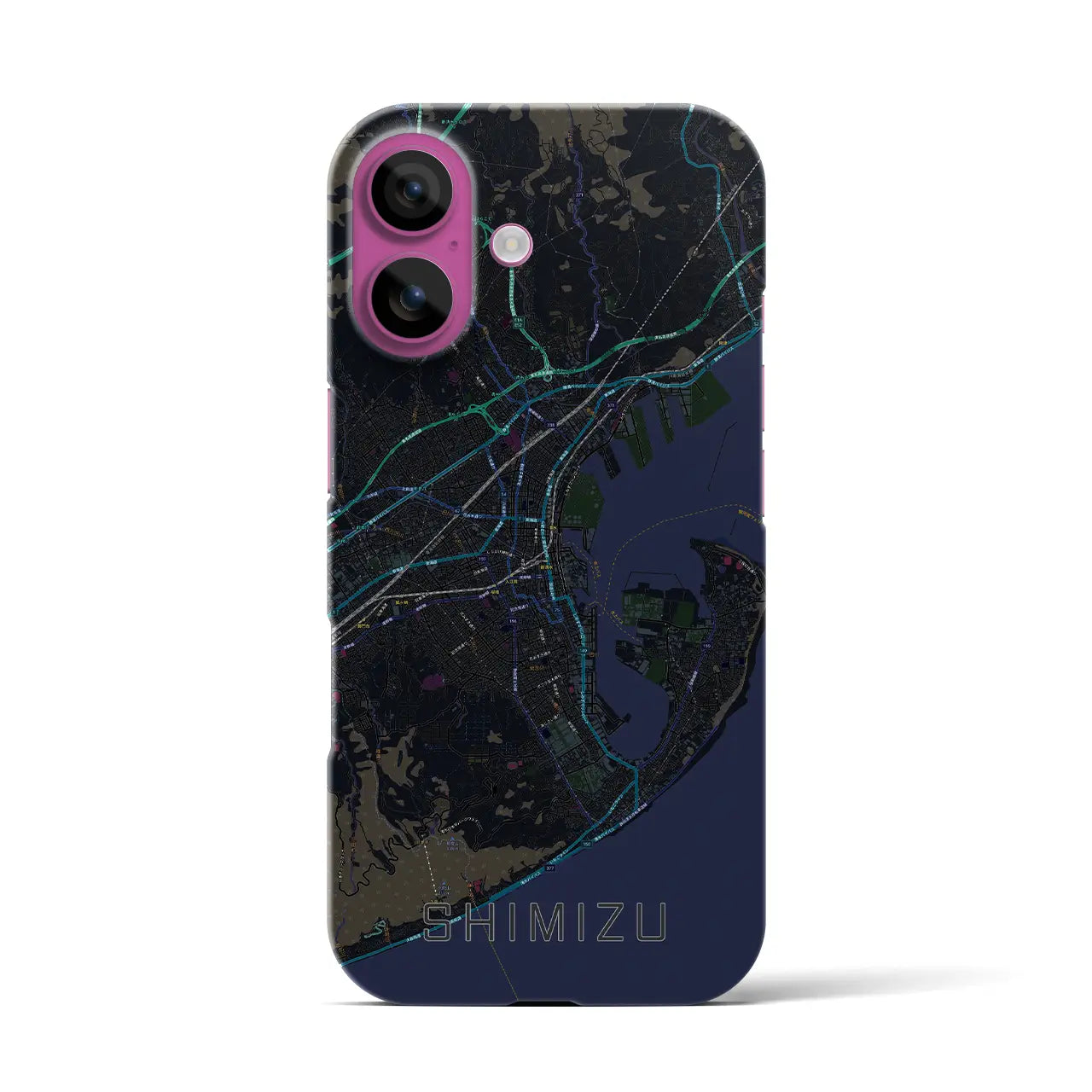 【清水(静岡県)】地図柄iPhoneケース(バックカバータイプ)