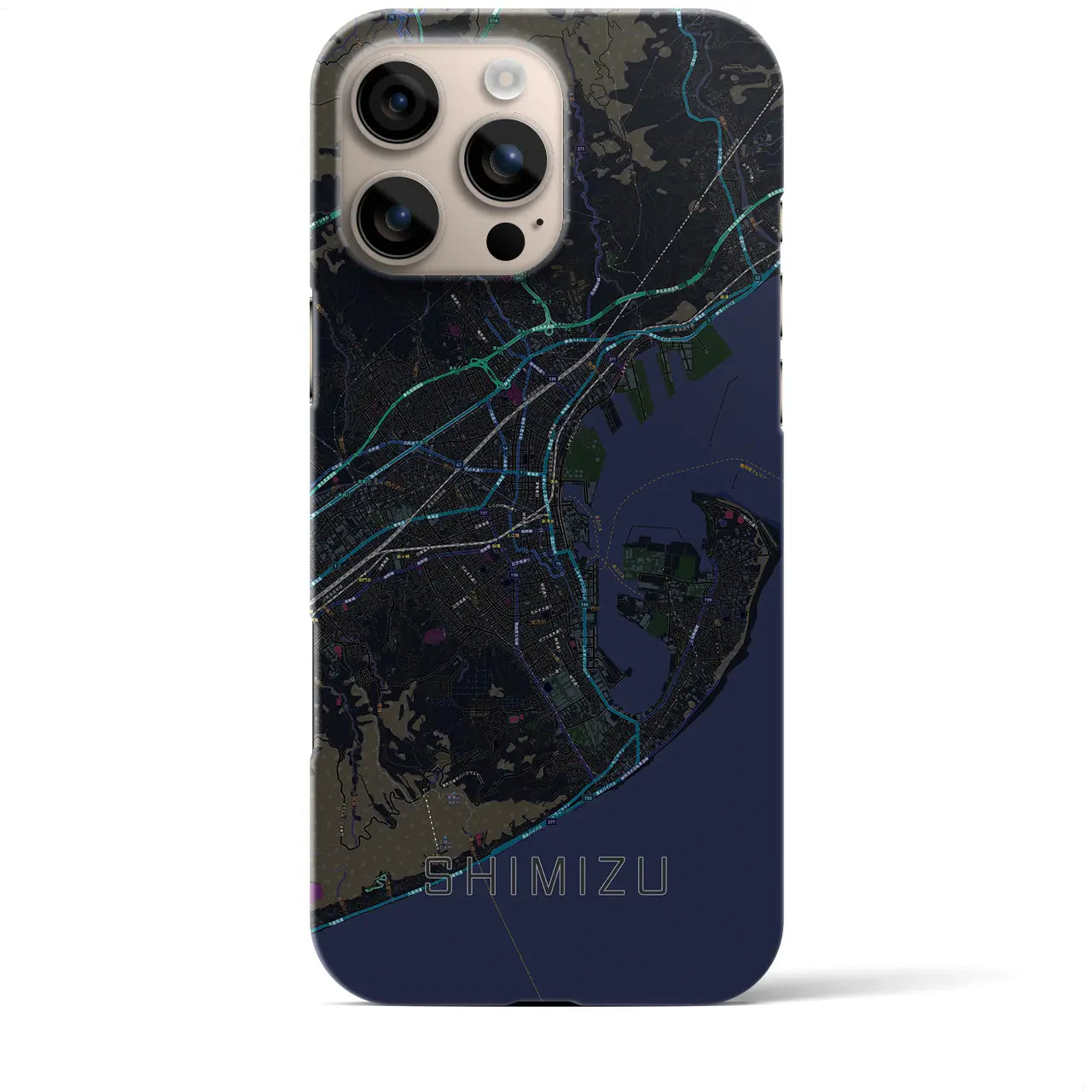 【清水(静岡県)】地図柄iPhoneケース(バックカバータイプ)