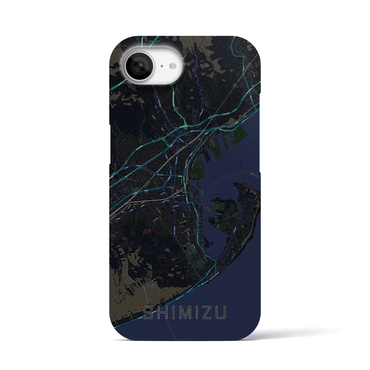 【清水(静岡県)】地図柄iPhoneケース(バックカバータイプ)