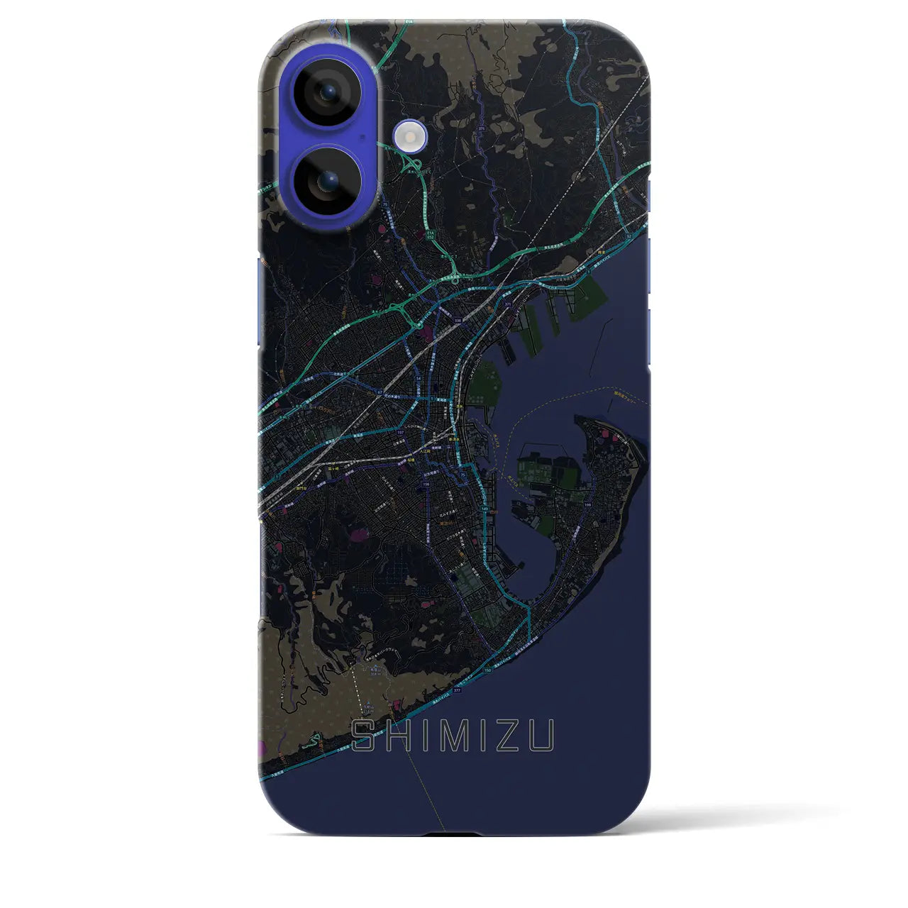 【清水(静岡県)】地図柄iPhoneケース(バックカバータイプ)
