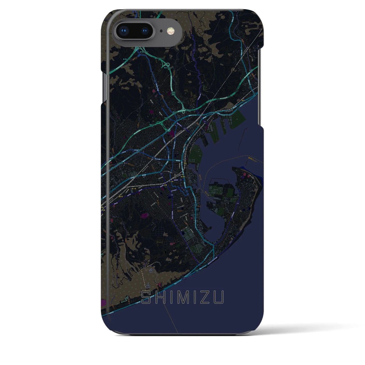 【清水(静岡県)】地図柄iPhoneケース(バックカバータイプ)