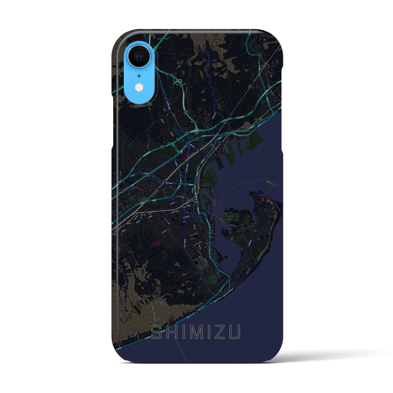 【清水(静岡県)】地図柄iPhoneケース(バックカバータイプ)