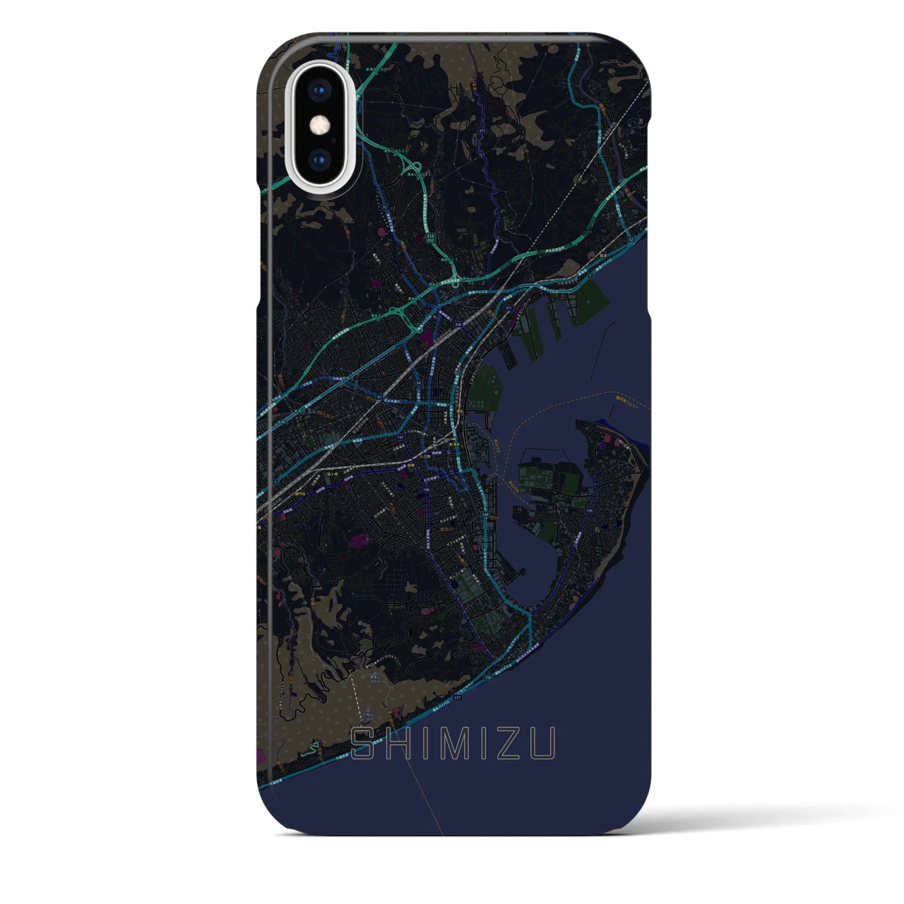 【清水(静岡県)】地図柄iPhoneケース(バックカバータイプ)