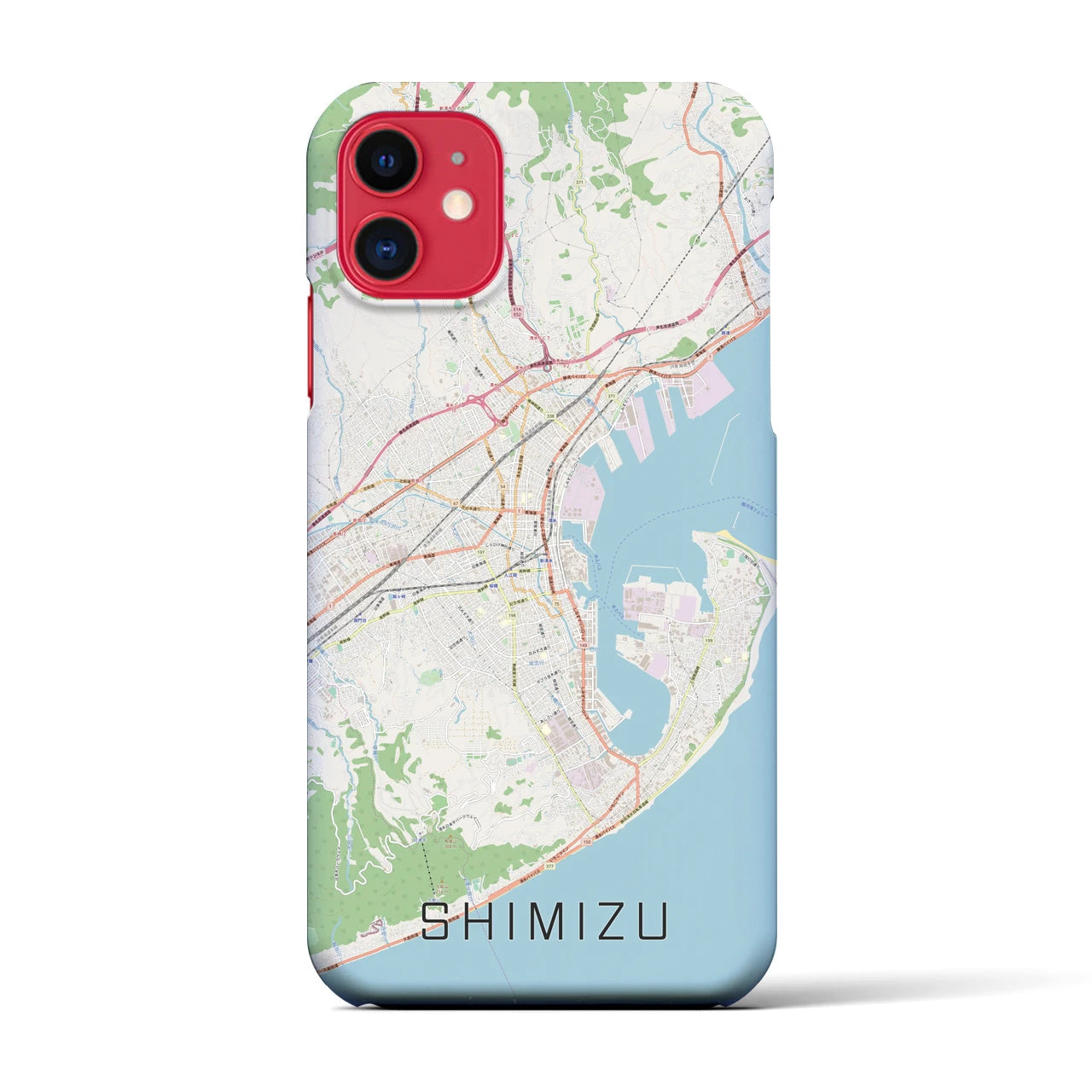 【清水(静岡県)】地図柄iPhoneケース(バックカバータイプ)