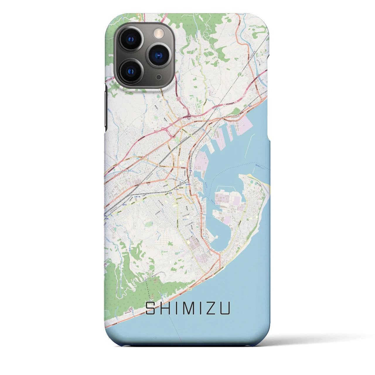 【清水(静岡県)】地図柄iPhoneケース(バックカバータイプ)