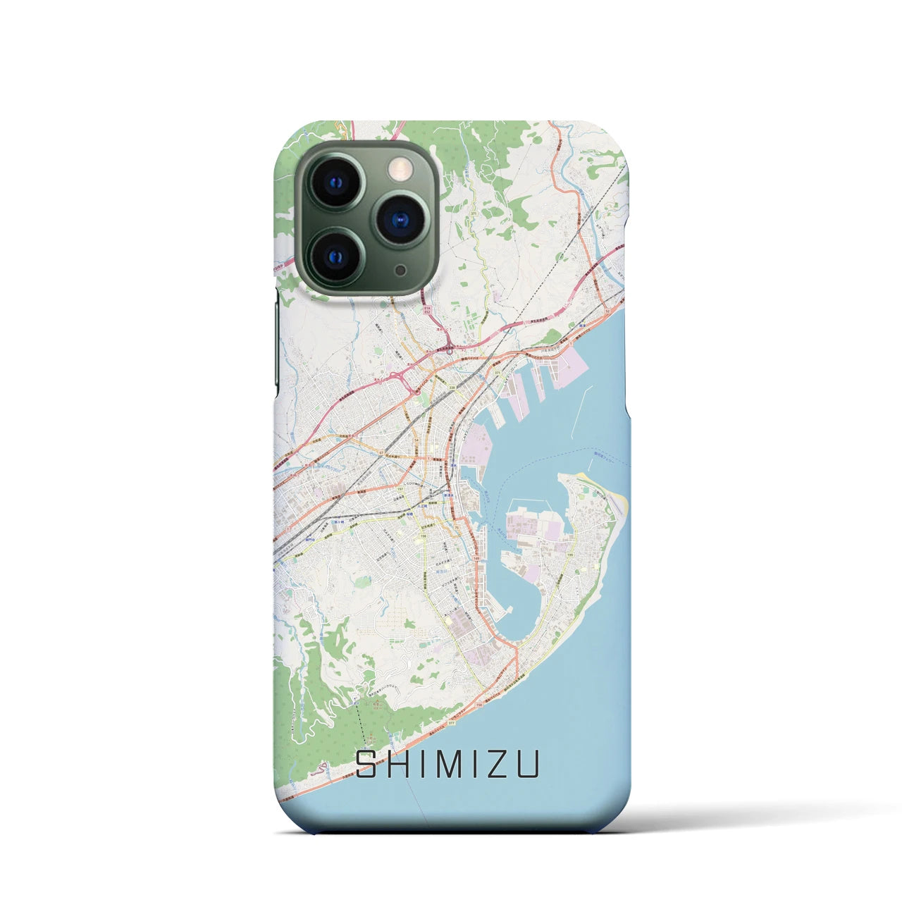 【清水(静岡県)】地図柄iPhoneケース(バックカバータイプ)