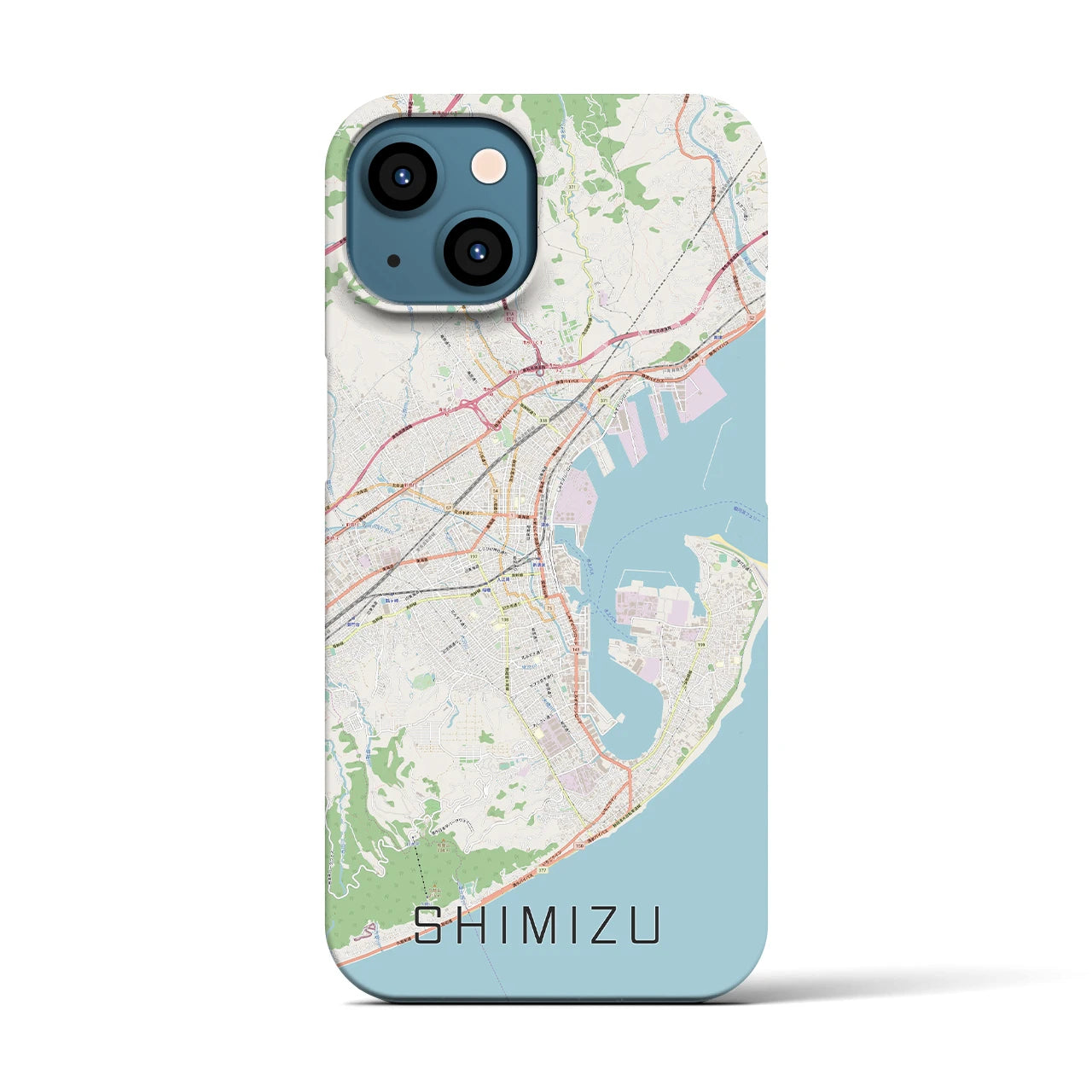 【清水(静岡県)】地図柄iPhoneケース(バックカバータイプ)
