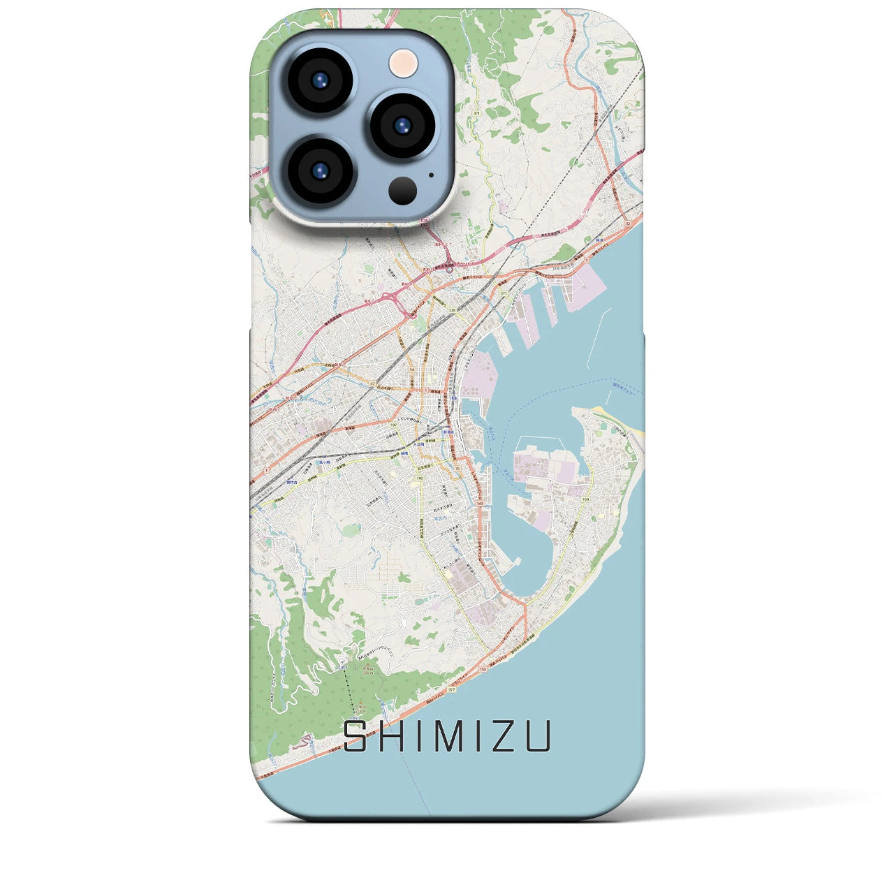 【清水(静岡県)】地図柄iPhoneケース(バックカバータイプ)