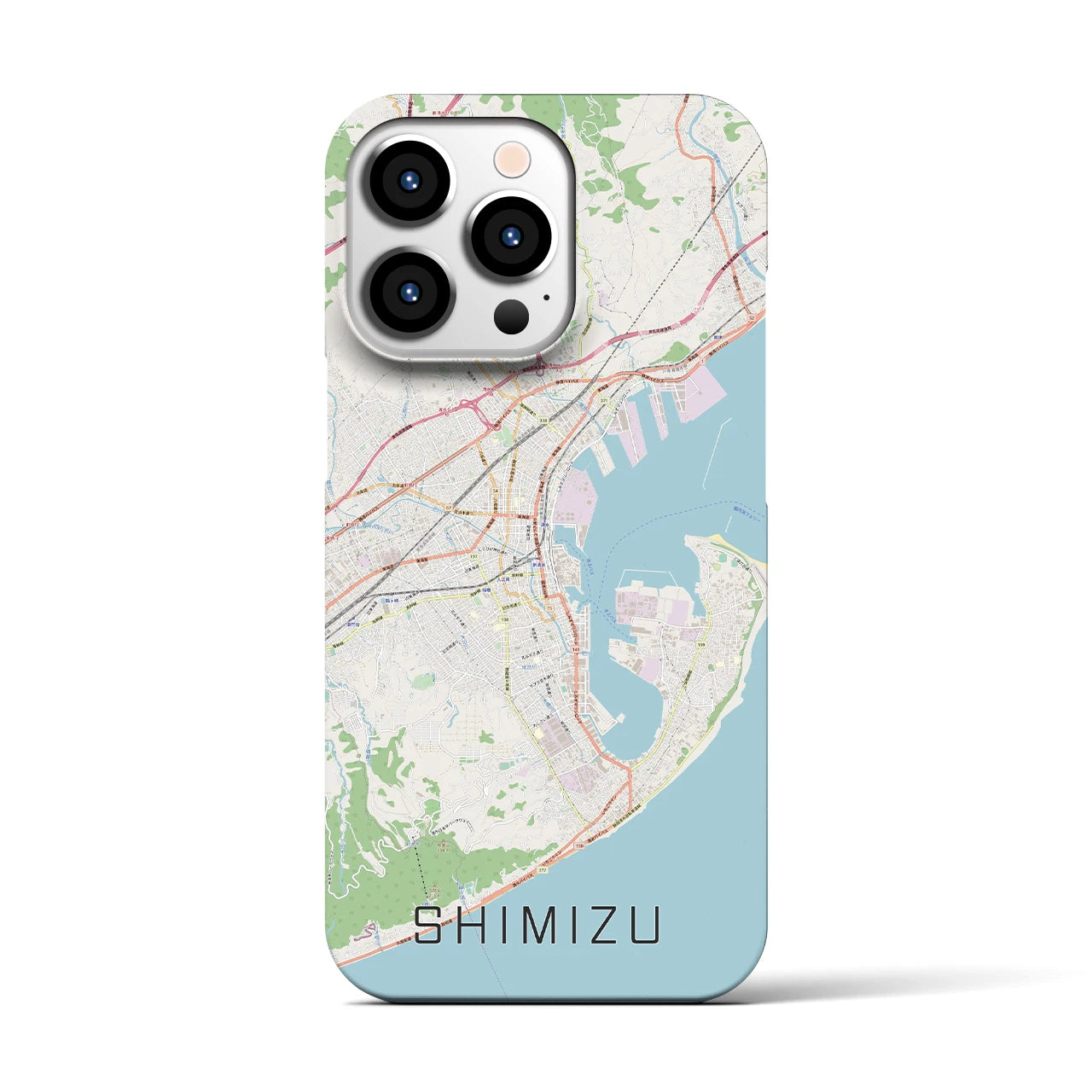【清水(静岡県)】地図柄iPhoneケース(バックカバータイプ)