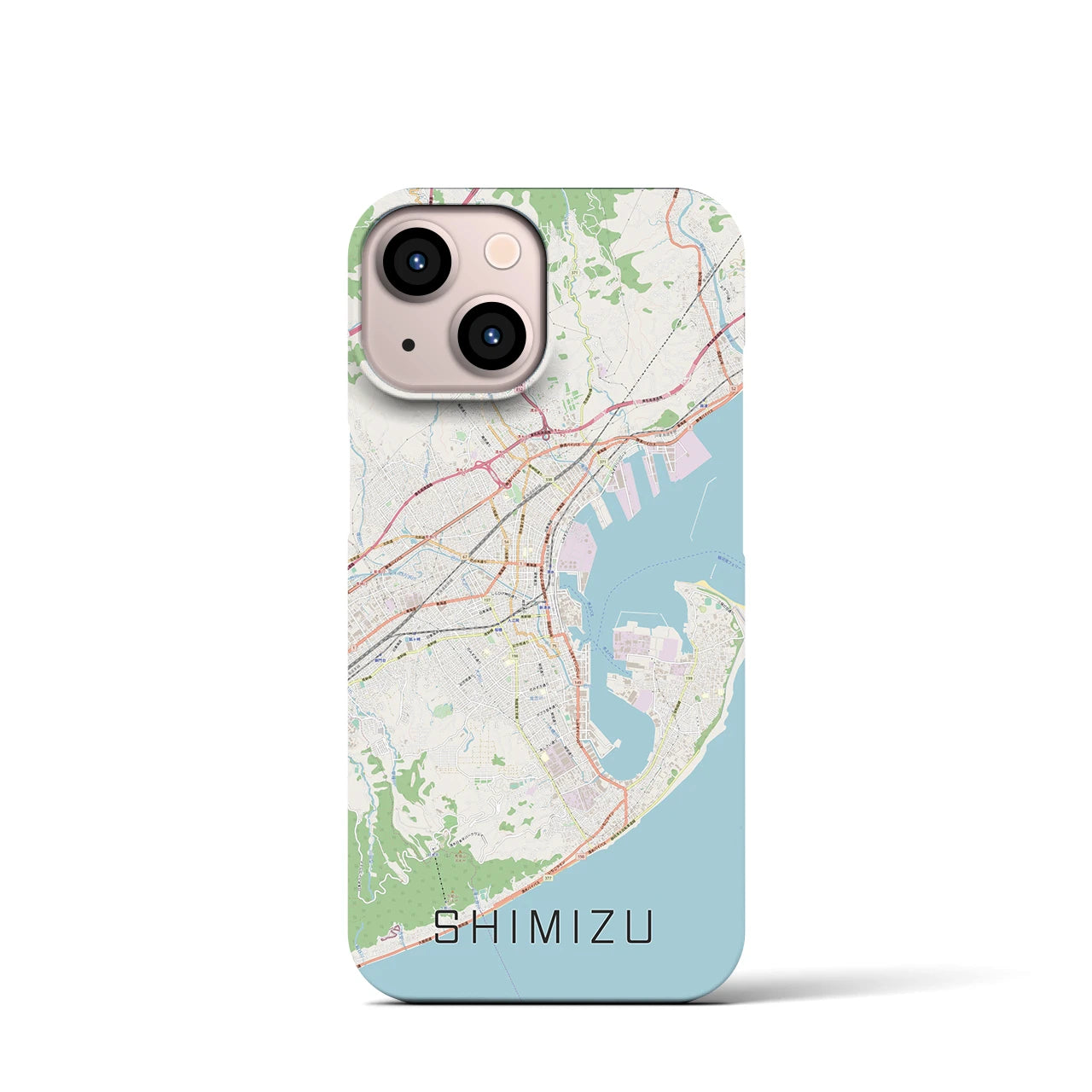【清水(静岡県)】地図柄iPhoneケース(バックカバータイプ)