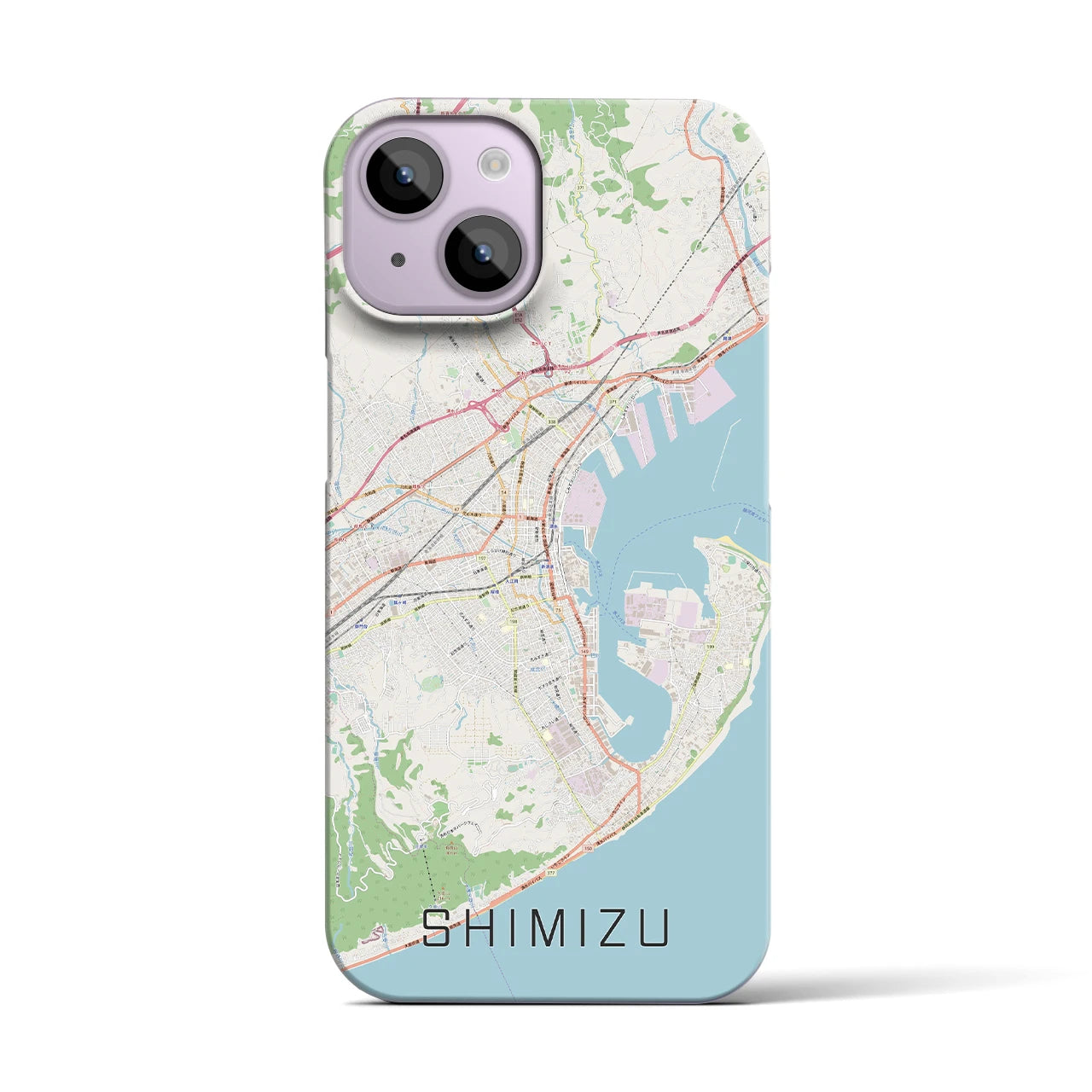 【清水(静岡県)】地図柄iPhoneケース(バックカバータイプ)