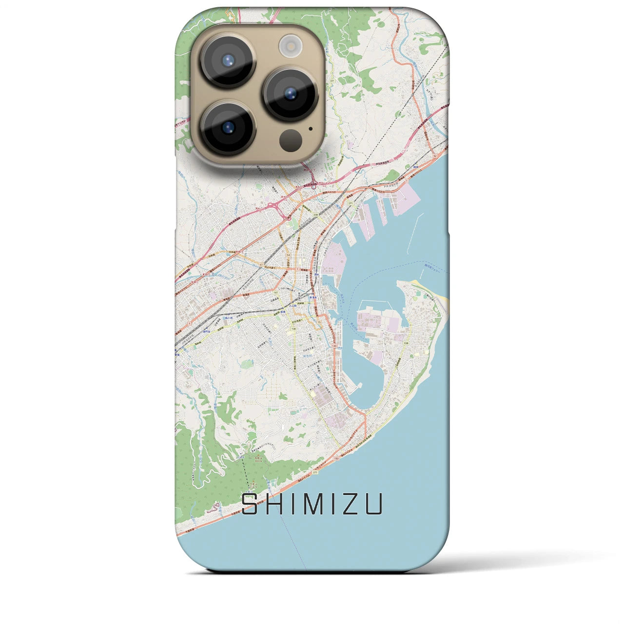 【清水(静岡県)】地図柄iPhoneケース(バックカバータイプ)