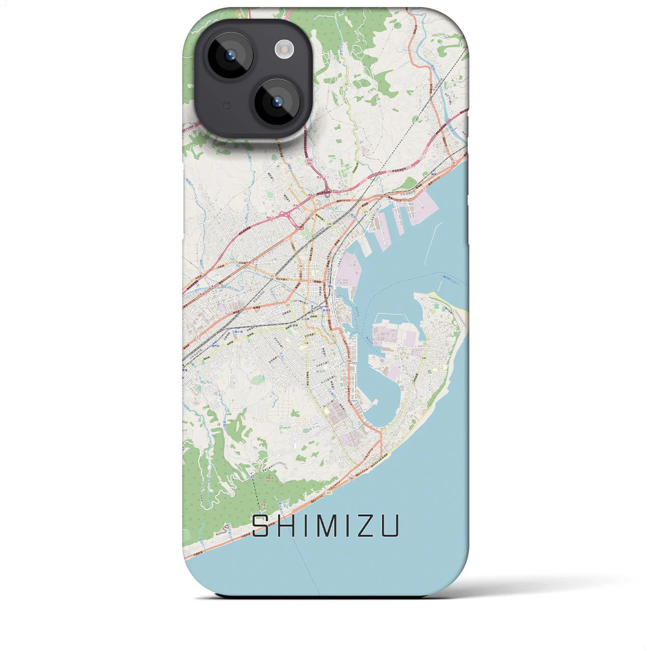 【清水(静岡県)】地図柄iPhoneケース(バックカバータイプ)