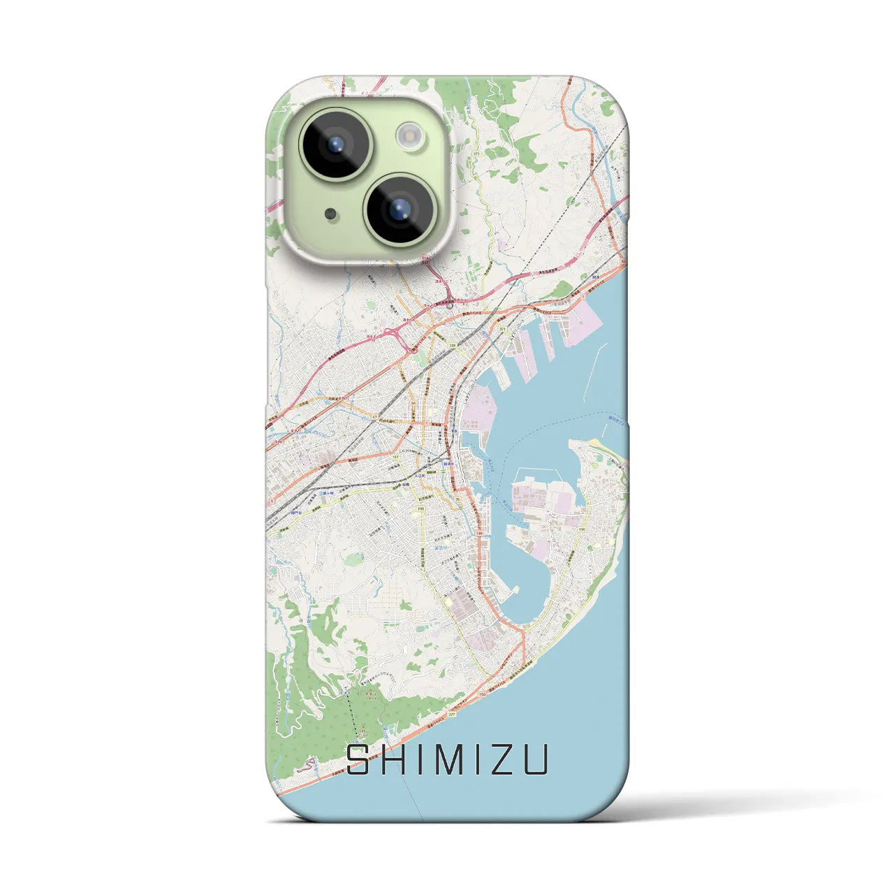 【清水(静岡県)】地図柄iPhoneケース(バックカバータイプ)