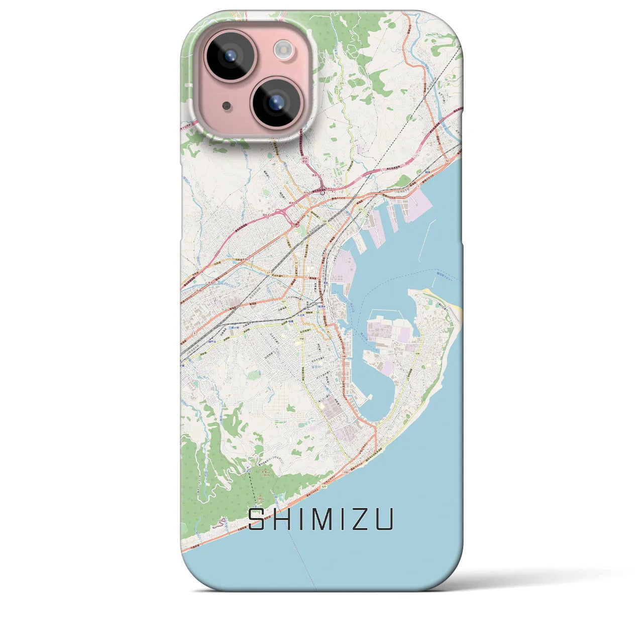 【清水(静岡県)】地図柄iPhoneケース(バックカバータイプ)