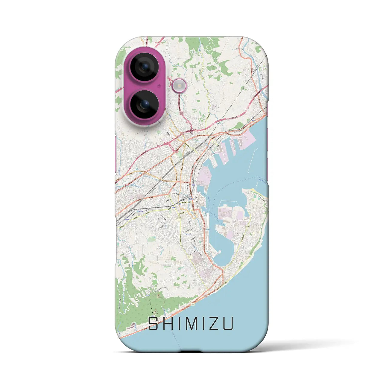 【清水(静岡県)】地図柄iPhoneケース(バックカバータイプ)