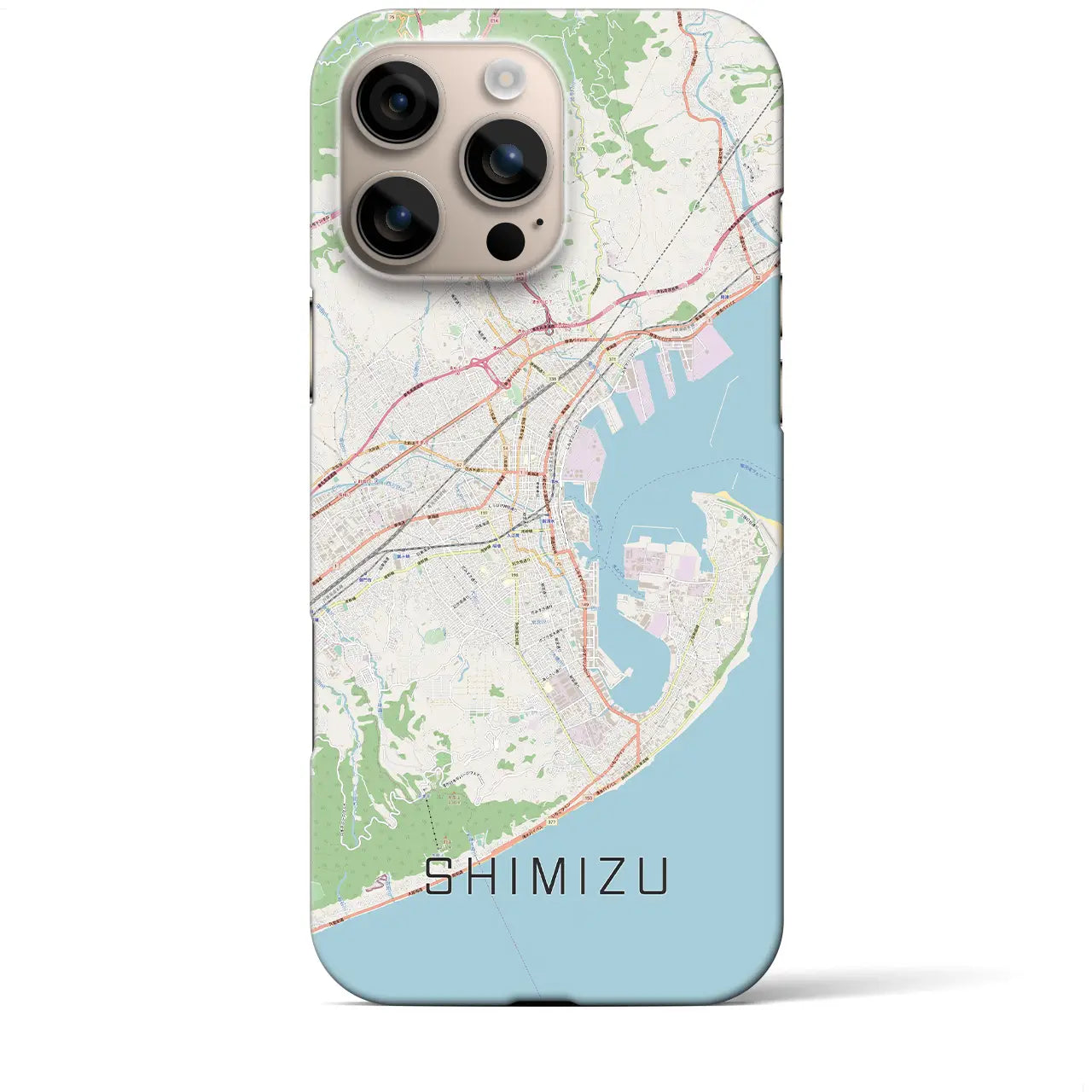 【清水(静岡県)】地図柄iPhoneケース(バックカバータイプ)