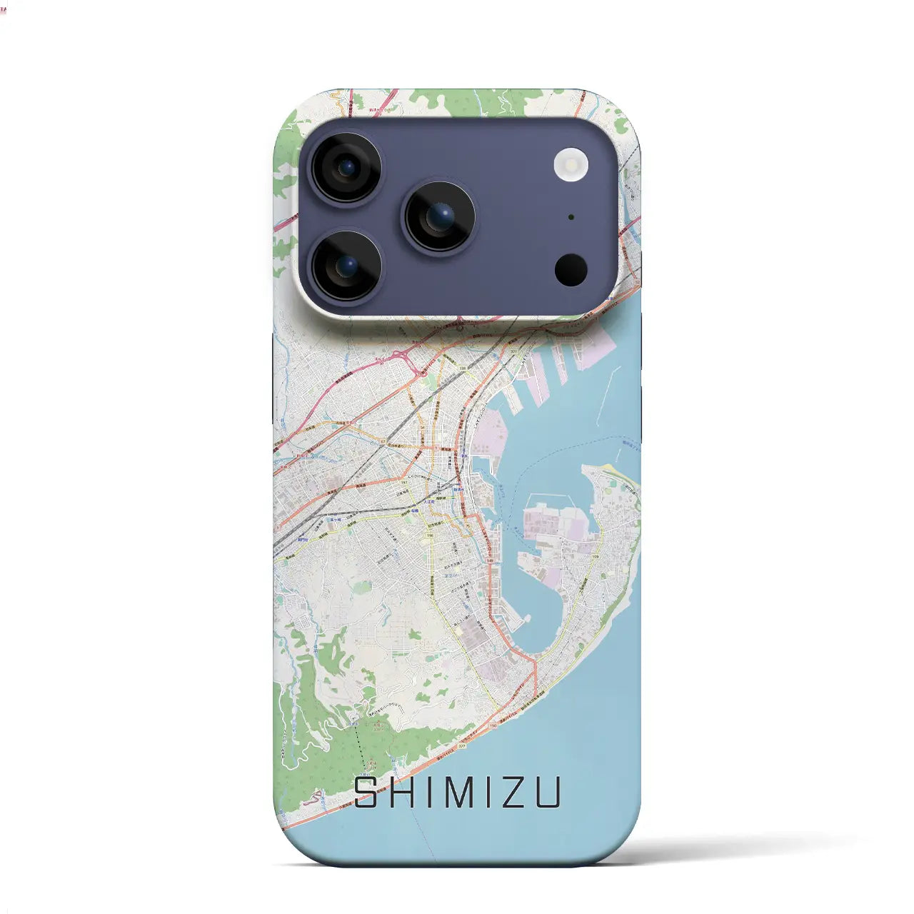 【清水(静岡県)】地図柄iPhoneケース(バックカバータイプ)