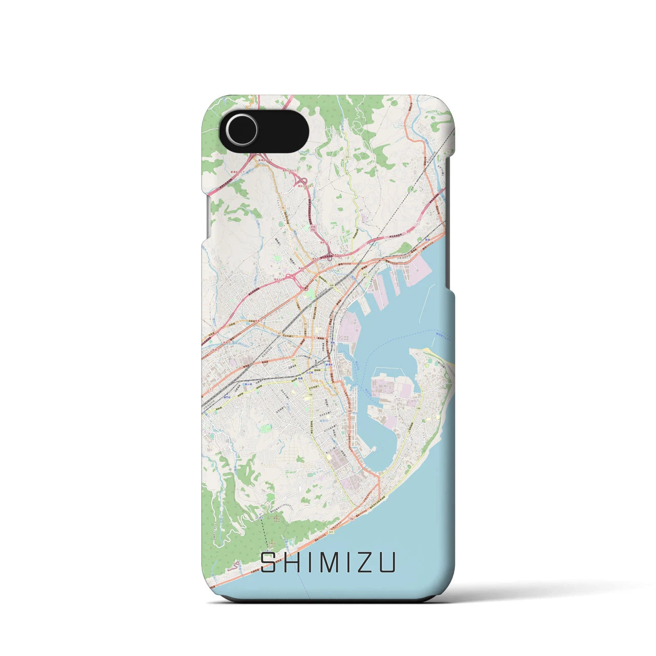 【清水(静岡県)】地図柄iPhoneケース(バックカバータイプ)