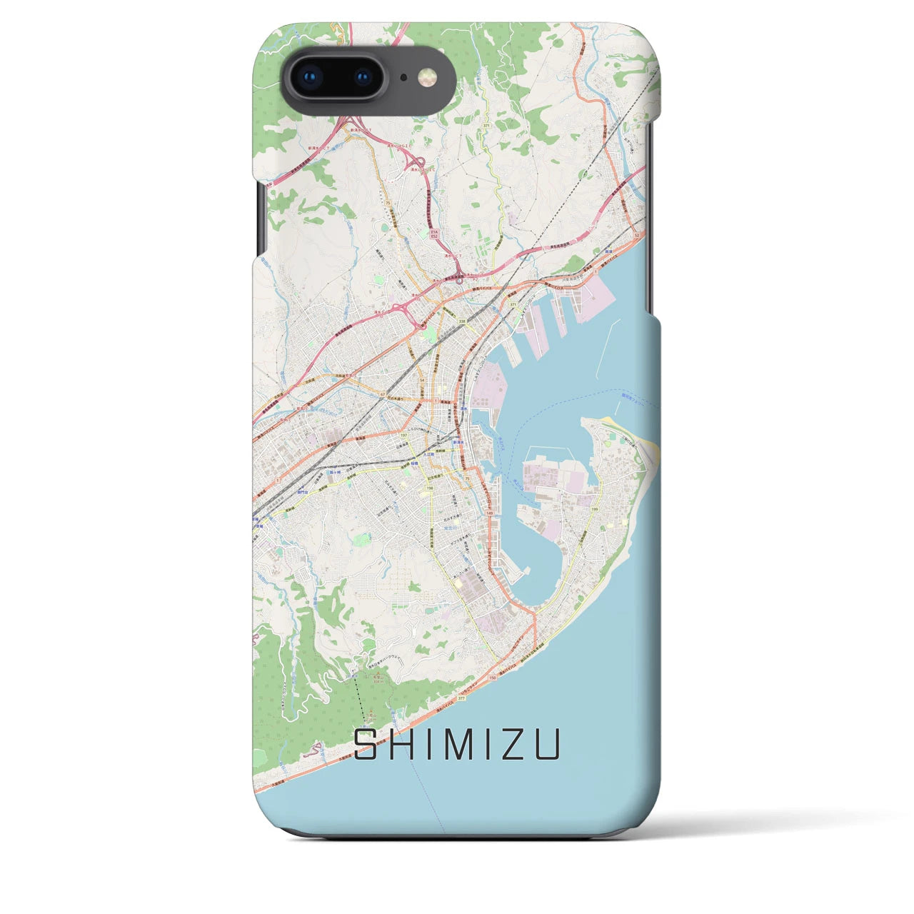 【清水(静岡県)】地図柄iPhoneケース(バックカバータイプ)