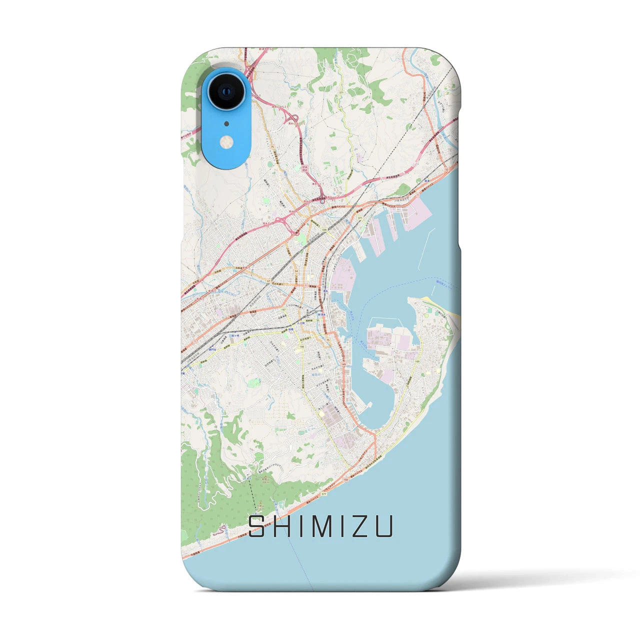 【清水(静岡県)】地図柄iPhoneケース(バックカバータイプ)