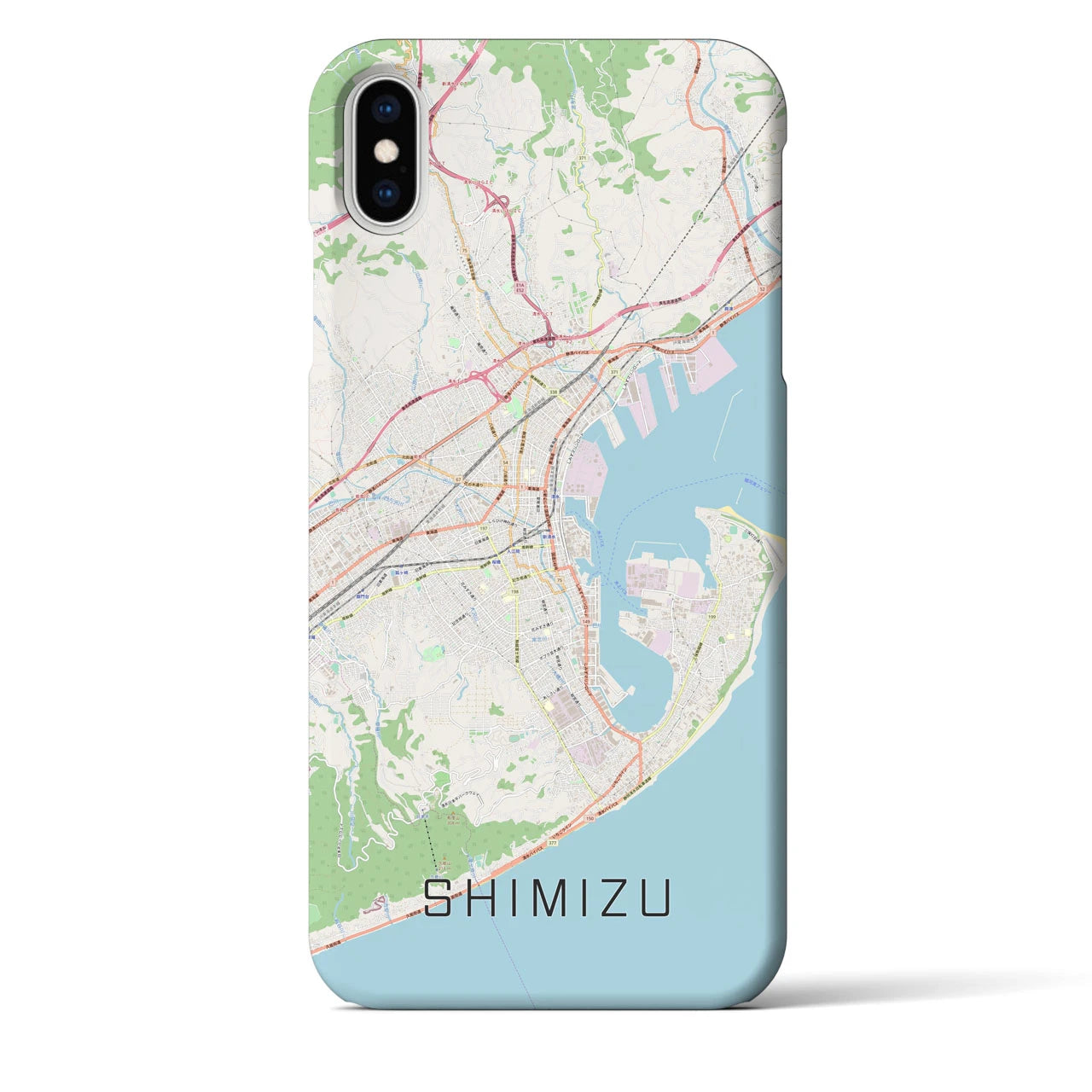 【清水(静岡県)】地図柄iPhoneケース(バックカバータイプ)