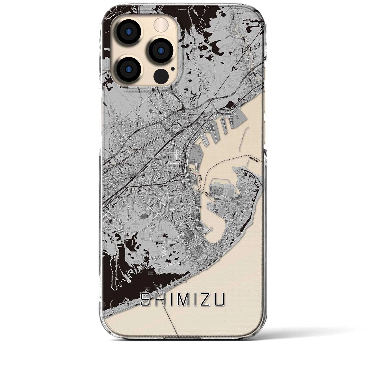 【清水(静岡県)】地図柄iPhoneケース(クリアタイプ)