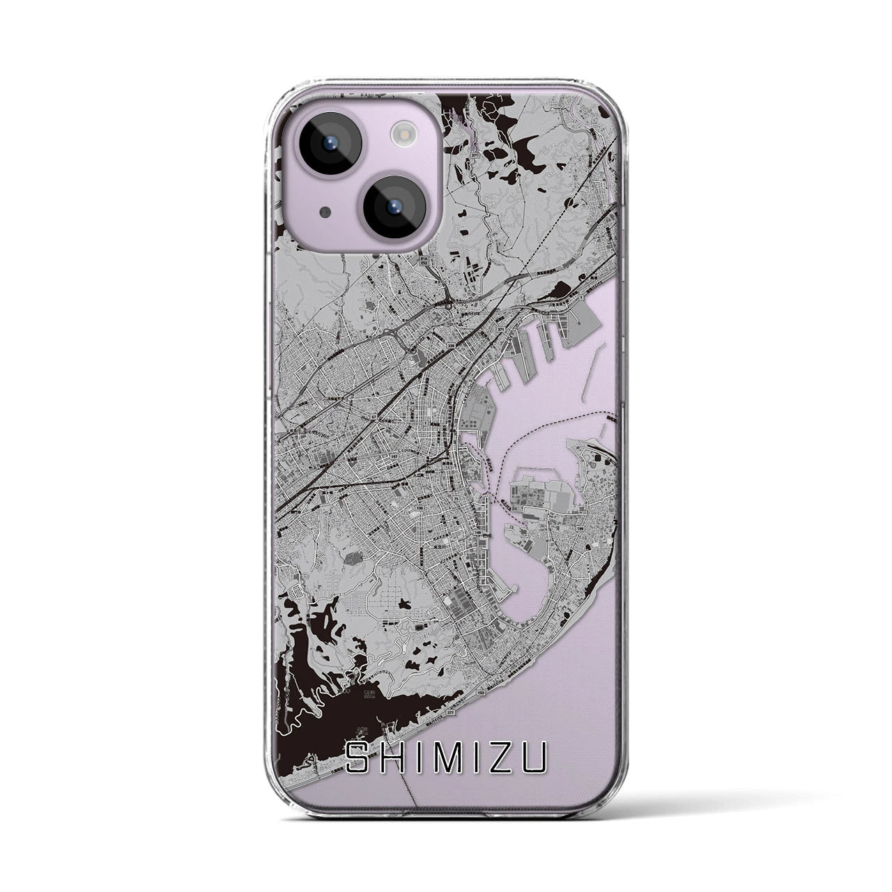 【清水(静岡県)】地図柄iPhoneケース(クリアタイプ)