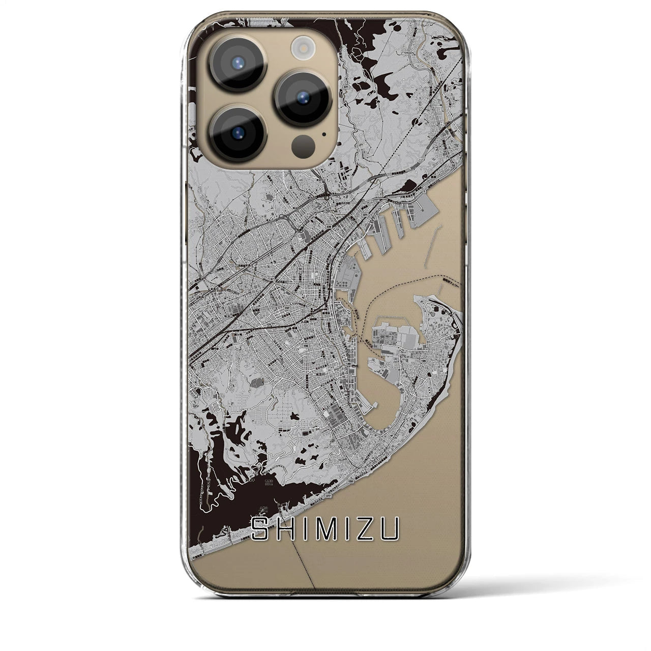 【清水(静岡県)】地図柄iPhoneケース(クリアタイプ)