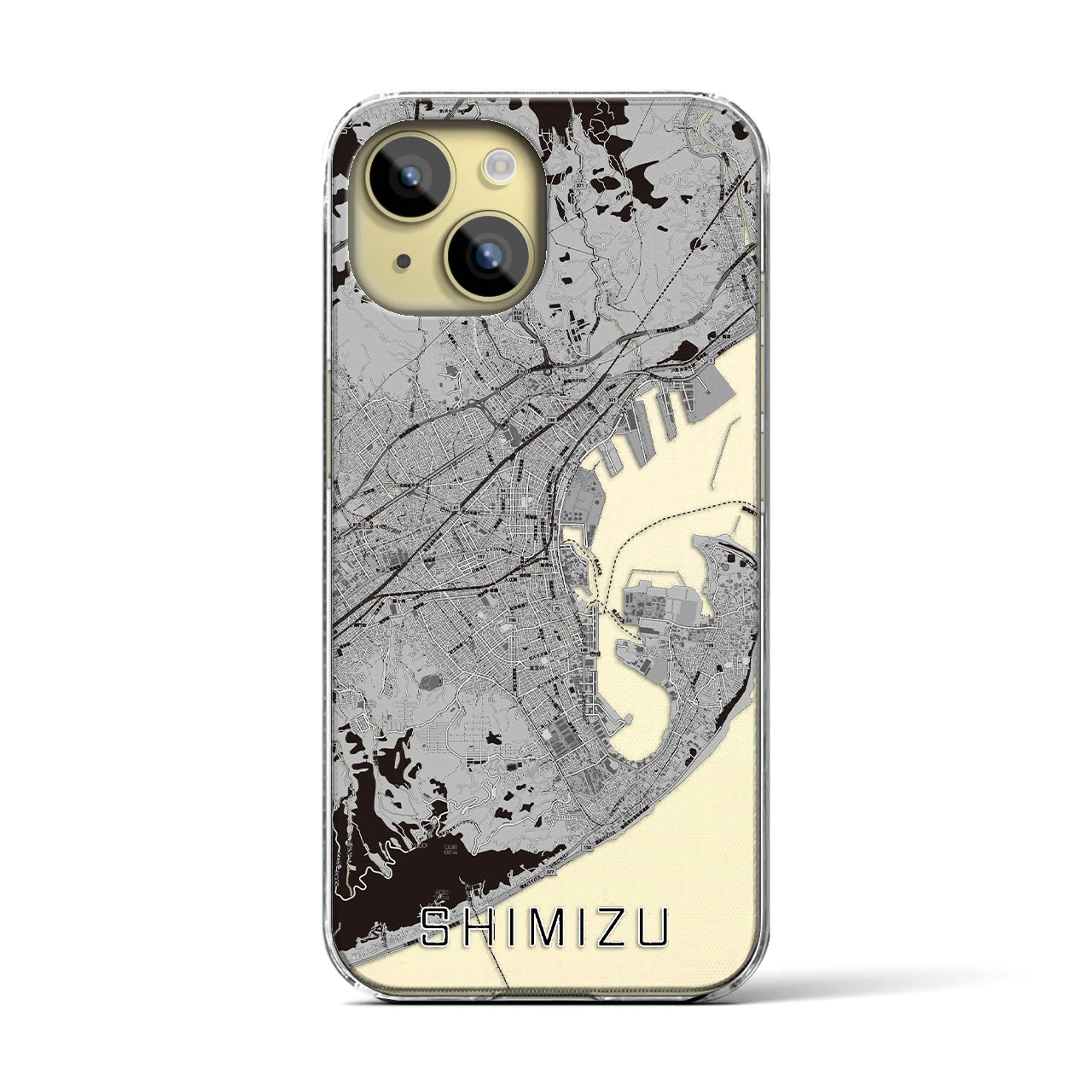 【清水(静岡県)】地図柄iPhoneケース(クリアタイプ)