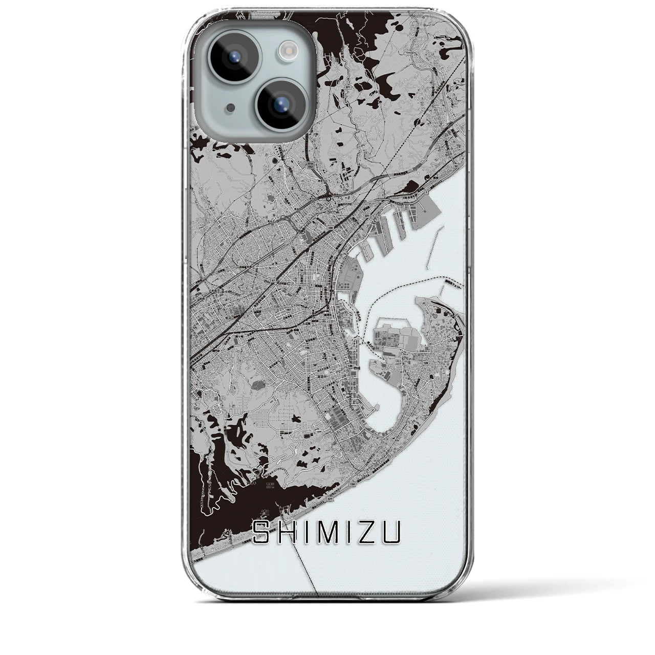【清水(静岡県)】地図柄iPhoneケース(クリアタイプ)