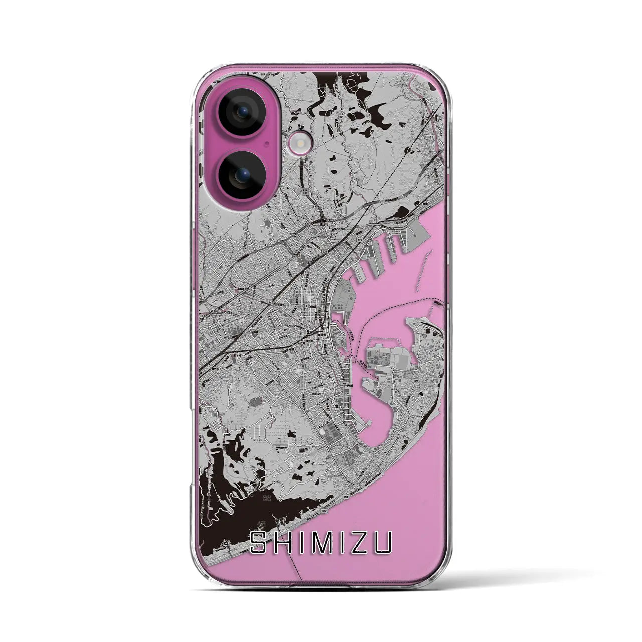 【清水(静岡県)】地図柄iPhoneケース(クリアタイプ)