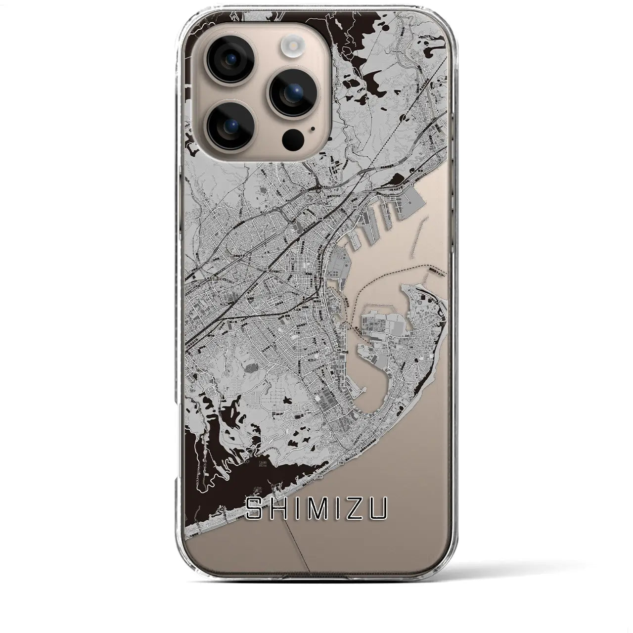 【清水(静岡県)】地図柄iPhoneケース(クリアタイプ)