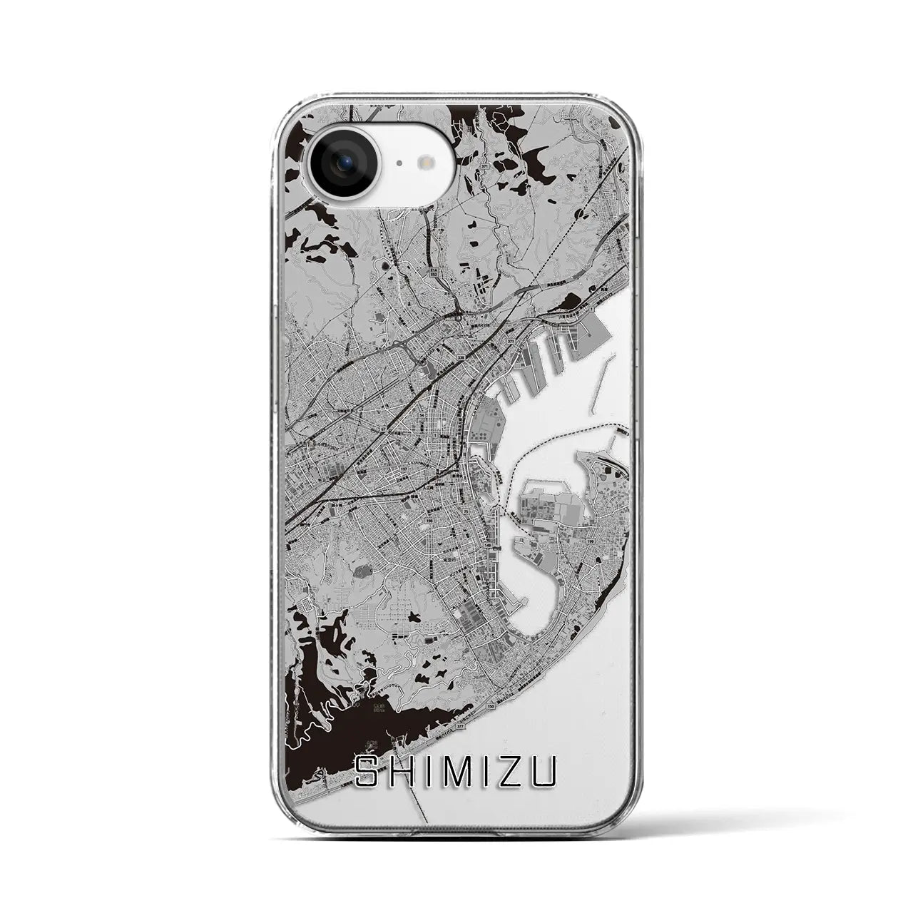 【清水(静岡県)】地図柄iPhoneケース(クリアタイプ)